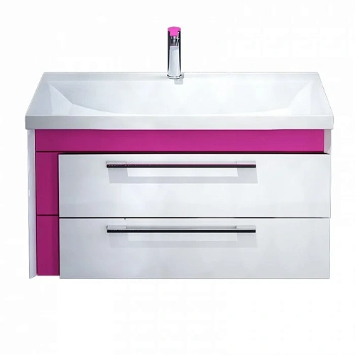 Тумба с раковиной IDDIS Color Plus 90 подвесная белая/розовая (COL90P0i95K) Тумба с раковиной IDDIS Color Plus 90 подвесная белая/розовая (COL90P0i95K)