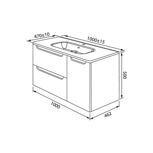 Тумба с раковиной IDDIS Edifice (EDI10L0i95K) подвесная, 100 см, светло-серый Тумба с раковиной IDDIS Edifice (EDI10L0i95K) подвесная, 100 см, светло-серый