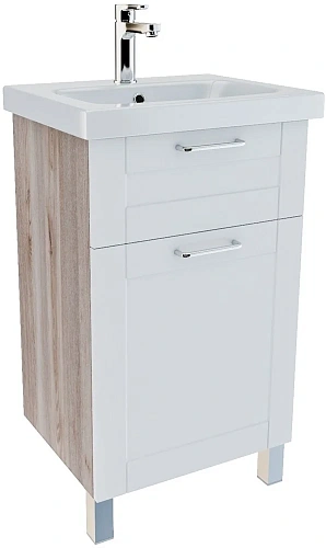 Тумба с раковиной IDDIS New Sena (NSE50W1i95K) напольная 50 см белая/под дерево Тумба с раковиной IDDIS New Sena (NSE50W1i95K) напольная 50 см белая/под дерево