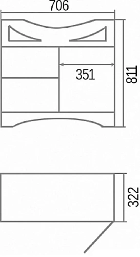 Тумба с раковиной Orange Classic 75 Орех F7-75TU1 Тумба с раковиной Orange Classic 75 Орех F7-75TU1
