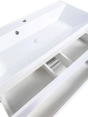 Тумба с раковиной Orange Line Li-100Tuw+RA100 подвесная белый матовый Тумба с раковиной Orange Line Li-100Tuw+RA100 подвесная белый матовый