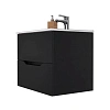 Тумба с раковиной Orange Line Li-80Tub+Ra подвесная, черный матовый Тумба с раковиной Orange Line Li-80Tub+Ra подвесная, черный матовый