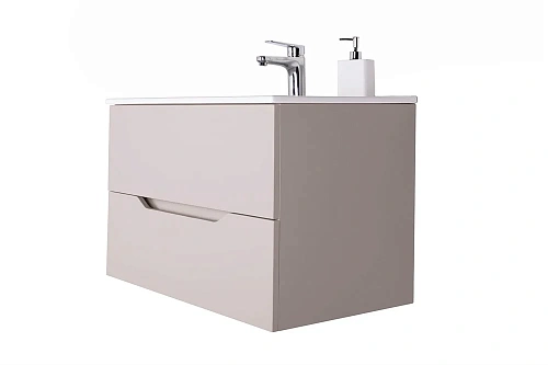 Тумба с раковиной Orange Line Li-80TuL+Ra подвесная, латте матовый Тумба с раковиной Orange Line Li-80TuL+Ra подвесная, латте матовый