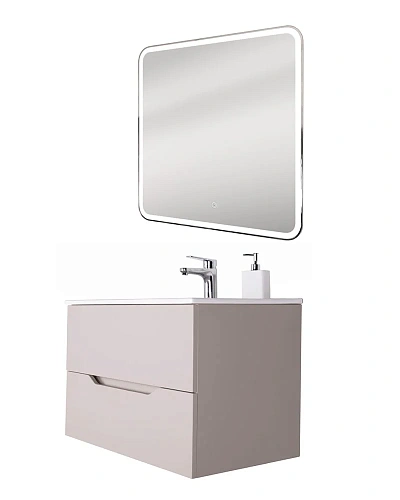 Тумба с раковиной Orange Line Li-80TuL+Ra подвесная, латте матовый Тумба с раковиной Orange Line Li-80TuL+Ra подвесная, латте матовый