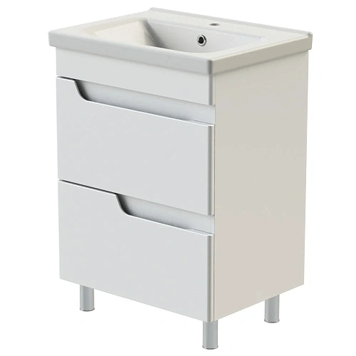 Тумба с раковиной Orange TOPLINE-Milano TM60-02 напольная, белый глянец TM60-02+RA Тумба с раковиной Orange TOPLINE-Milano TM60-02 напольная, белый глянец TM60-02+RA