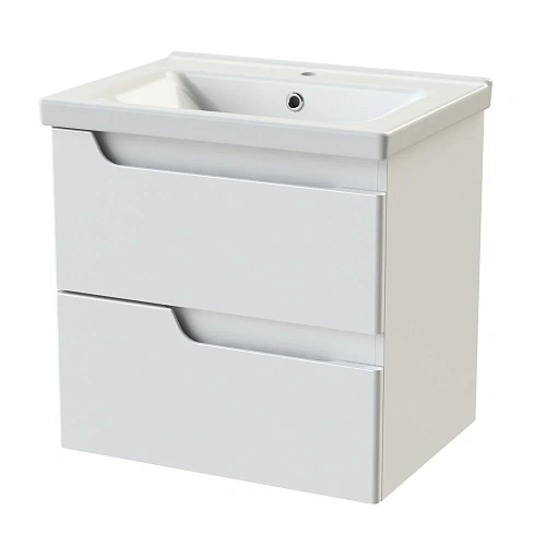 Тумба с раковиной Orange TOPLINE-Milano TP-M60-02+RA подвесная, белый глянец Тумба с раковиной Orange TOPLINE-Milano TP-M60-02+RA подвесная, белый глянец