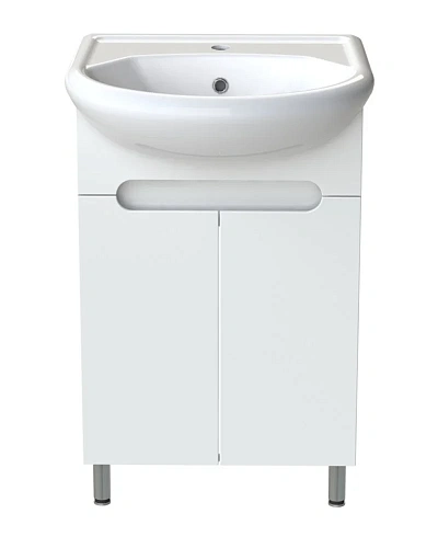 Тумба с раковиной Orange TOPLINE-Rio TR55-01C+RA напольная, белый глянец Тумба с раковиной Orange TOPLINE-Rio TR55-01C+RA напольная, белый глянец