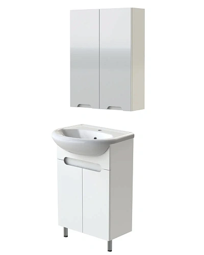 Тумба с раковиной Orange TOPLINE-Rio TR55-01C+RA напольная, белый глянец Тумба с раковиной Orange TOPLINE-Rio TR55-01C+RA напольная, белый глянец