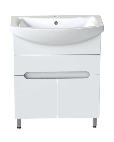 Тумба с раковиной Orange TOPLINE-Rio TR70-03E+RA напольная, белый глянец Тумба с раковиной Orange TOPLINE-Rio TR70-03E+RA напольная, белый глянец