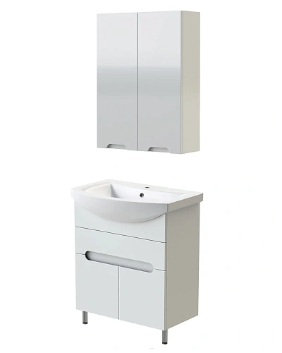 Тумба с раковиной Orange TOPLINE-Rio TR70-03E+RA напольная, белый глянец Тумба с раковиной Orange TOPLINE-Rio TR70-03E+RA напольная, белый глянец