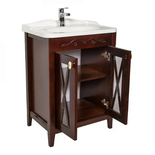 Тумба с раковиной Orange Villi 65 Орех Villi-65TU+RA Тумба с раковиной Orange Villi 65 Орех Villi-65TU+RA