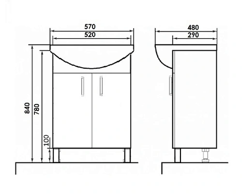 Тумба с раковиной Orange Кларис 57 Голубая Kl-55TUB+RA Тумба с раковиной Orange Кларис 57 Голубая Kl-55TUB+RA