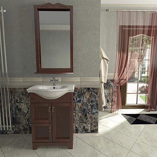 Тумба с раковиной Orange Классик F7-60TU1+Ra напольная, орех антикварный Тумба с раковиной Orange Классик F7-60TU1+Ra напольная, орех антикварный