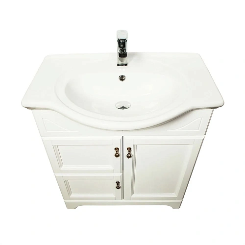 Тумба с раковиной Orange Классик F7-75TU3+Ra напольная, молочный белый Тумба с раковиной Orange Классик F7-75TU3+Ra напольная, молочный белый