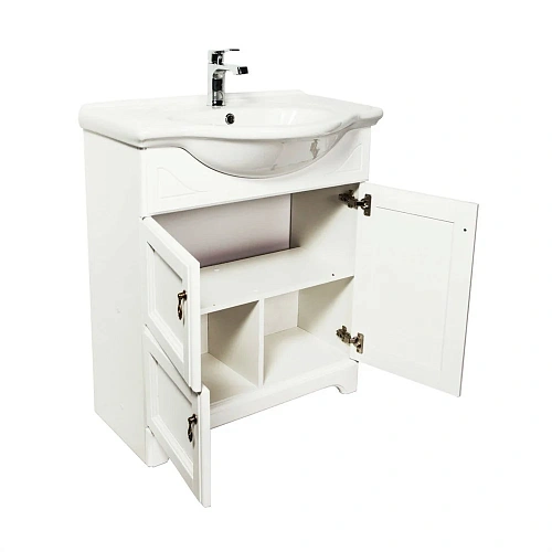 Тумба с раковиной Orange Классик F7-75TU3+Ra напольная, молочный белый Тумба с раковиной Orange Классик F7-75TU3+Ra напольная, молочный белый