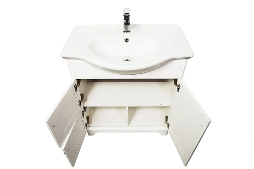 Тумба с раковиной Orange Классик F7-75TU3+Ra напольная, молочный белый Тумба с раковиной Orange Классик F7-75TU3+Ra напольная, молочный белый