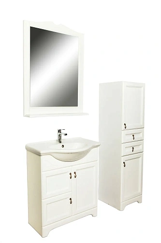 Тумба с раковиной Orange Классик F7-75TU3+Ra напольная, молочный белый Тумба с раковиной Orange Классик F7-75TU3+Ra напольная, молочный белый