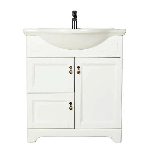 Тумба с раковиной Orange Классик F7-75TU3+Ra напольная, молочный белый Тумба с раковиной Orange Классик F7-75TU3+Ra напольная, молочный белый