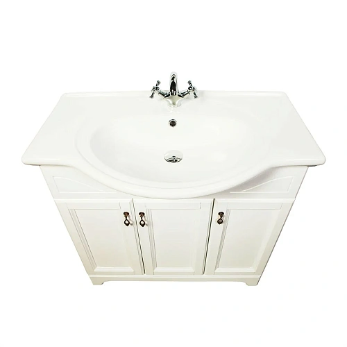 Тумба с раковиной Orange Классик F7-85TU3+Ra напольная, молочный белый Тумба с раковиной Orange Классик F7-85TU3+Ra напольная, молочный белый