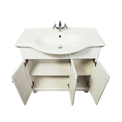 Тумба с раковиной Orange Классик F7-85TU3+Ra напольная, молочный белый Тумба с раковиной Orange Классик F7-85TU3+Ra напольная, молочный белый