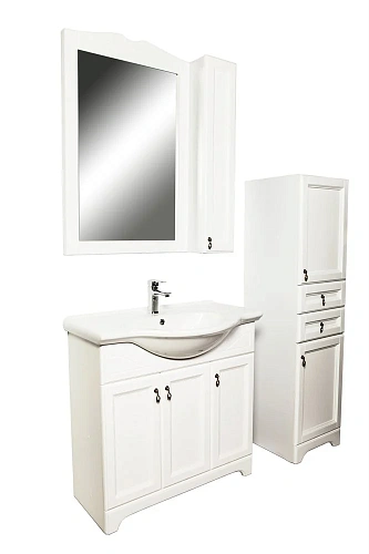 Тумба с раковиной Orange Классик F7-85TU3+Ra напольная, молочный белый Тумба с раковиной Orange Классик F7-85TU3+Ra напольная, молочный белый