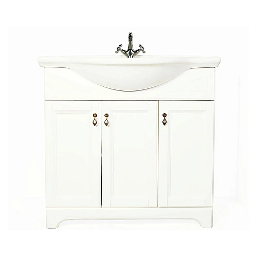 Тумба с раковиной Orange Классик F7-85TU3+Ra напольная, молочный белый Тумба с раковиной Orange Классик F7-85TU3+Ra напольная, молочный белый