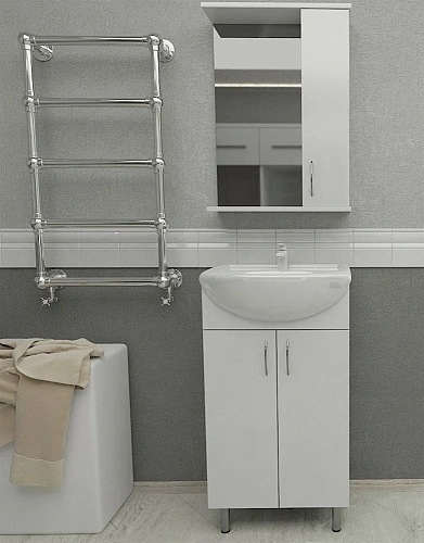 Тумба с раковиной Orange Лайт LA-50TUW+RA напольная белый Тумба с раковиной Orange Лайт LA-50TUW+RA напольная белый