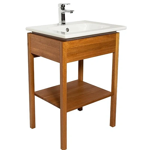 Тумба с раковиной Orange Рига 60 Светлый дуб Riga-60TU+RA Тумба с раковиной Orange Рига 60 Светлый дуб Riga-60TU+RA