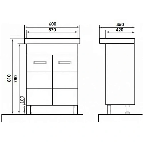 Тумба с раковиной Orange Таис 60 Белая Ta-60TUW+RA Тумба с раковиной Orange Таис 60 Белая Ta-60TUW+RA