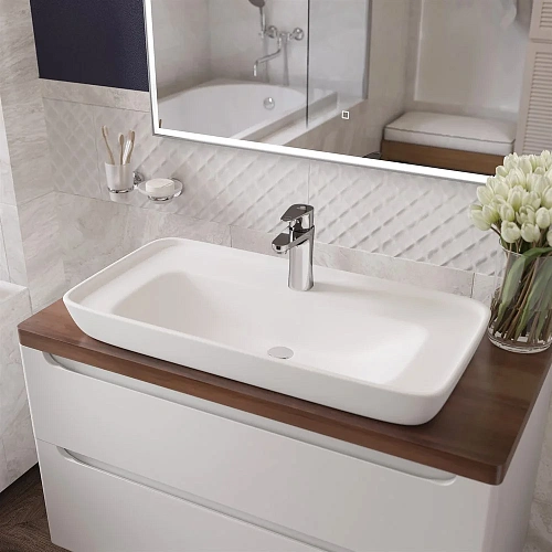 Тумба с раковиной STWORKI Берген 100 белая с темной столешницей, DIWO Углич 0117 567199 Тумба с раковиной STWORKI Берген 100 белая с темной столешницей, DIWO Углич 0117 567199