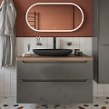 Тумба с раковиной STWORKI Берген 100 серая с темной столешницей, Bocchi Etna 1114-004-0125 568128 Тумба с раковиной STWORKI Берген 100 серая с темной столешницей, Bocchi Etna 1114-004-0125 568128