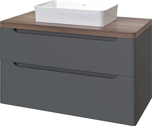 Тумба с раковиной STWORKI Берген 100 серая с темной столешницей, Bocchi Sottile 1476-001-012 566878 Тумба с раковиной STWORKI Берген 100 серая с темной столешницей, Bocchi Sottile 1476-001-012 566878