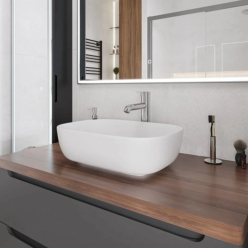 Тумба с раковиной STWORKI Берген 100 серая с темной столешницей, Moduo 50 Square 549582 Тумба с раковиной STWORKI Берген 100 серая с темной столешницей, Moduo 50 Square 549582