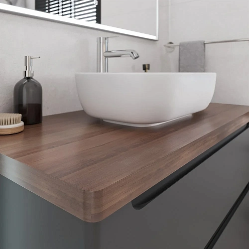 Тумба с раковиной STWORKI Берген 100 серая с темной столешницей, Moduo 50 Square 549582 Тумба с раковиной STWORKI Берген 100 серая с темной столешницей, Moduo 50 Square 549582