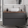 Тумба с раковиной STWORKI Берген 100 серая с темной столешницей, Moduo 50 Square 549582 Тумба с раковиной STWORKI Берген 100 серая с темной столешницей, Moduo 50 Square 549582