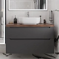 Тумба с раковиной STWORKI Берген 100 серая с темной столешницей, Moduo 50 Square 549582 Тумба с раковиной STWORKI Берген 100 серая с темной столешницей, Moduo 50 Square 549582