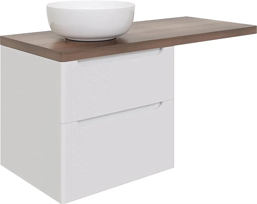 Тумба с раковиной STWORKI Берген 60 белая с темной столешницей 122, Moon 1, R 549671 Тумба с раковиной STWORKI Берген 60 белая с темной столешницей 122, Moon 1, R 549671