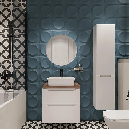 Тумба с раковиной STWORKI Берген 60 белая с темной столешницей, Bocchi Slim Line 1598-001-0126 56721 567214 Тумба с раковиной STWORKI Берген 60 белая с темной столешницей, Bocchi Slim Line 1598-001-0126 56721 567214