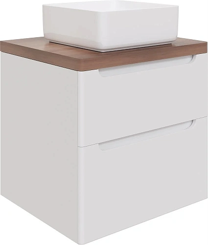 Тумба с раковиной STWORKI Берген 60 белая с темной столешницей, City 1 549372 Тумба с раковиной STWORKI Берген 60 белая с темной столешницей, City 1 549372