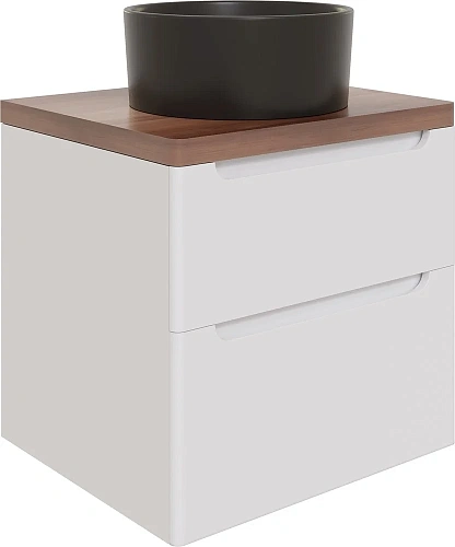 Тумба с раковиной STWORKI Берген 60 белая с темной столешницей, с раковиной на выбор 549458 Тумба с раковиной STWORKI Берген 60 белая с темной столешницей, с раковиной на выбор 549458