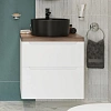 Тумба с раковиной STWORKI Берген 60 белая с темной столешницей, с раковиной на выбор 549458