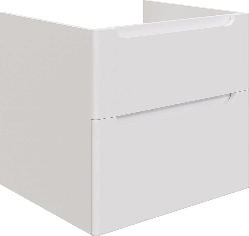 Тумба с раковиной STWORKI Берген 60 белая со светлой столешницей, Moon 1 549364 Тумба с раковиной STWORKI Берген 60 белая со светлой столешницей, Moon 1 549364