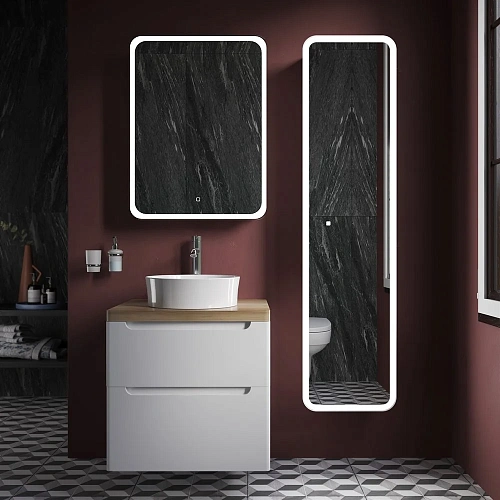 Тумба с раковиной STWORKI Берген 60 белая со светлой столешницей, раковина Sottile 1478-001-0125 566 566653 Тумба с раковиной STWORKI Берген 60 белая со светлой столешницей, раковина Sottile 1478-001-0125 566 566653