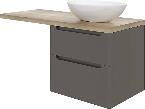Тумба с раковиной STWORKI Берген 60 серая со светлой столешницей 122, Moduo 55 Leaf, L 549670 Тумба с раковиной STWORKI Берген 60 серая со светлой столешницей 122, Moduo 55 Leaf, L 549670