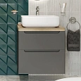 Тумба с раковиной STWORKI Берген 60 серая со светлой столешницей, Soul 1 549454 Тумба с раковиной STWORKI Берген 60 серая со светлой столешницей, Soul 1 549454