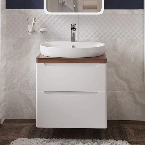 Тумба с раковиной STWORKI Берген 80 белая с темной столешницей, DIWO Самара 0116 567192 Тумба с раковиной STWORKI Берген 80 белая с темной столешницей, DIWO Самара 0116 567192