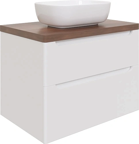 Тумба с раковиной STWORKI Берген 80 белая с темной столешницей, Moduo 50 Square 549471 Тумба с раковиной STWORKI Берген 80 белая с темной столешницей, Moduo 50 Square 549471