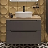 Тумба с раковиной STWORKI Берген 80 серая со светлой столешницей, Bocchi Slim Line 1599-061-0126 567 567235