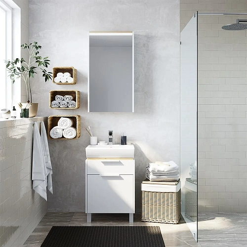 Тумба с раковиной STWORKI Дублин 50 подвесная, с накладной раковиной, узкая, в скандинавском стиле 4 406297 Тумба с раковиной STWORKI Дублин 50 подвесная, с накладной раковиной, узкая, в скандинавском стиле 4 406297