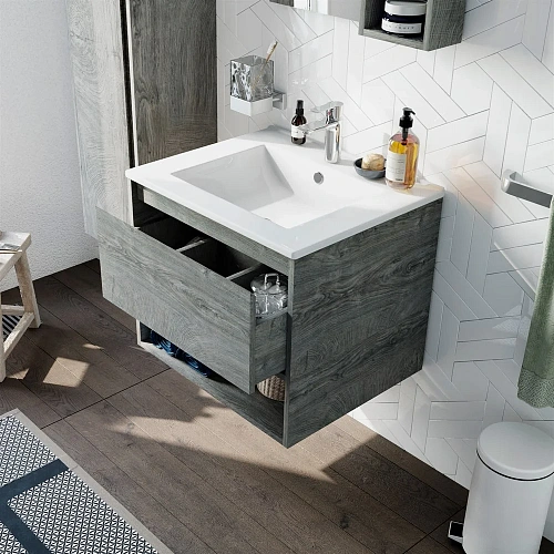 Тумба с раковиной STWORKI Карлстад 60 дуб рошелье 418832 Тумба с раковиной STWORKI Карлстад 60 дуб рошелье 418832